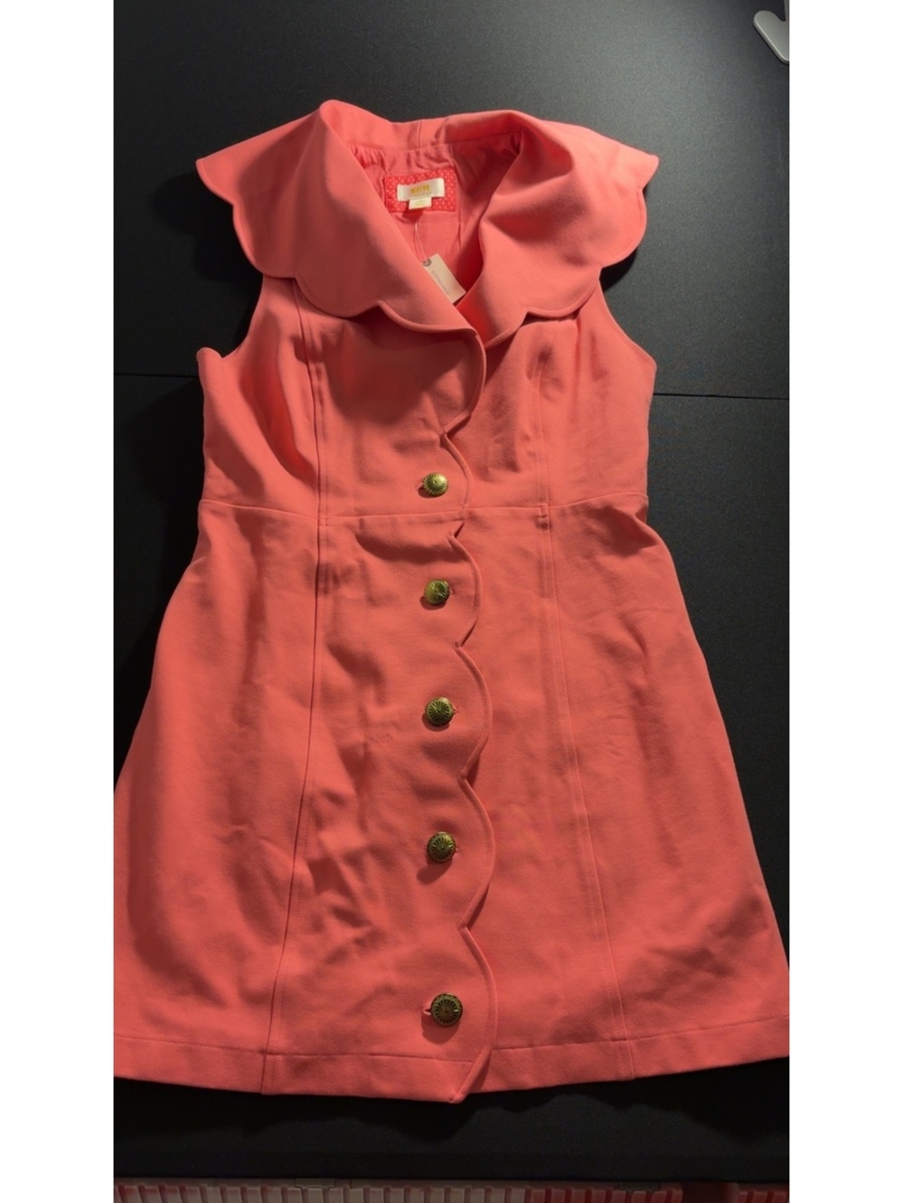 Maeve by Anthropologie Scalloped Sleeveless Mini Dress - Coral